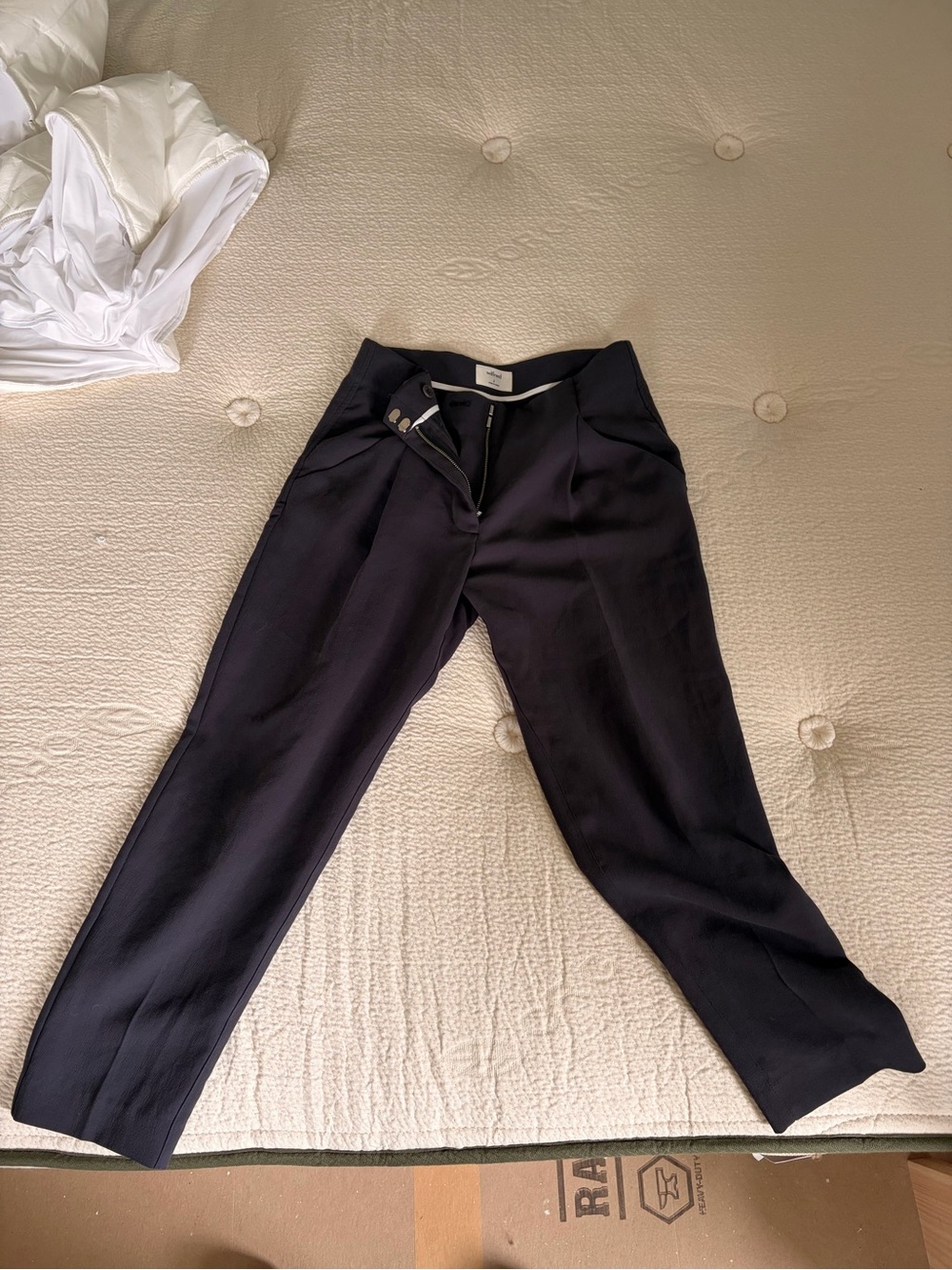 Black Tailored High-Rise Trousers